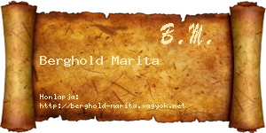 Berghold Marita névjegykártya